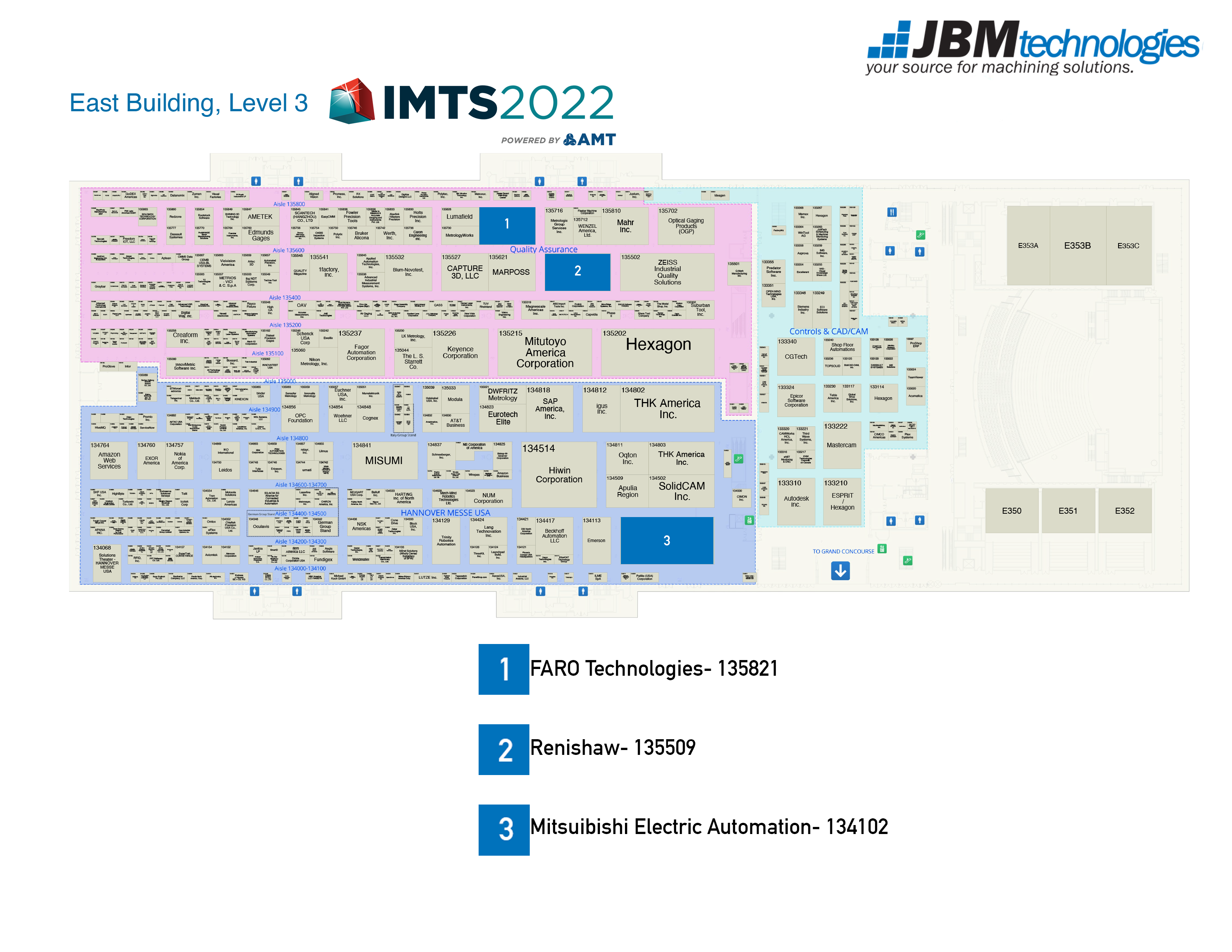 IMTS 2022 JBM Distributor Map JBM Technologies